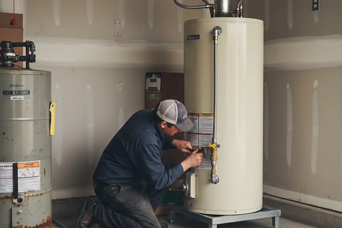 Water heater and shutoff valve replacement in Marne